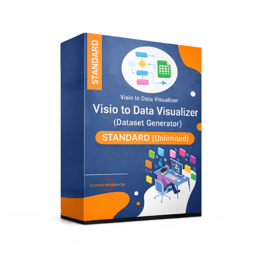 Product box for Visio to Data Visualizer Dataset Generator STANDARD, unlimited process steps.